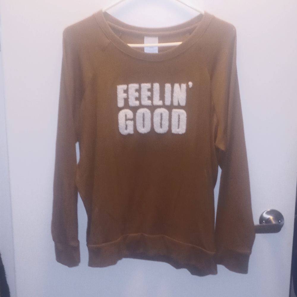 Sweater with Textured Letters